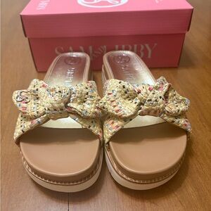 Sam & Libby Multicolor Woven Bow Slides